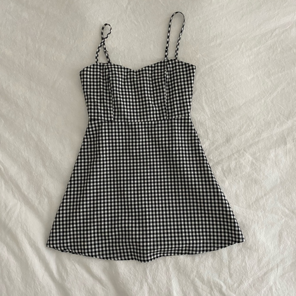 Super Down A-Line Gingham Mini Dress